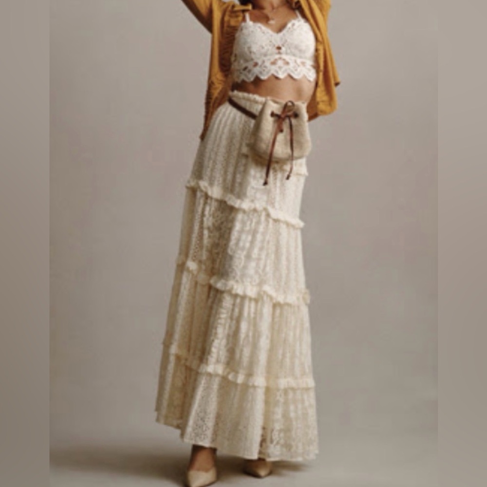 Anthropologie Lace Maxi Skirt